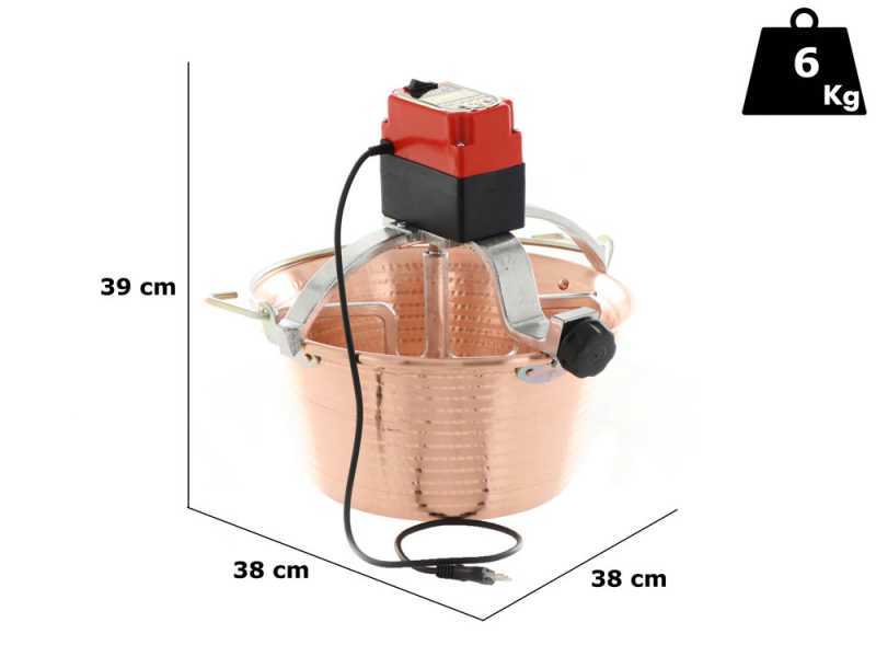 Chaudron &eacute;lectrique en cuivre martel&eacute; pour polenta NuovaFac Cuoca Automatica base plate 14L - 30W