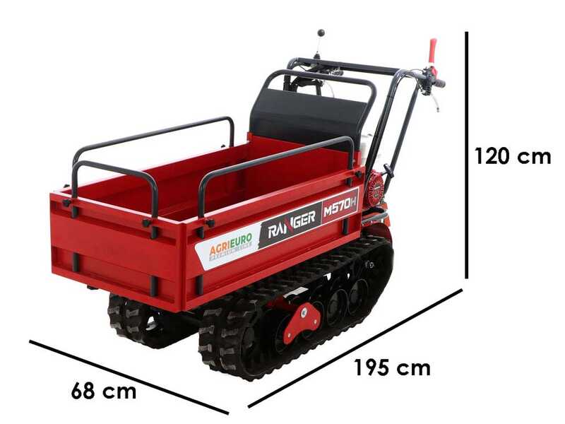 Brouette motoris&eacute;e &agrave; chenilles extensible Ranger  M570 H-E - Moteur Honda GX200 - D&eacute;marrage &eacute;lectrique