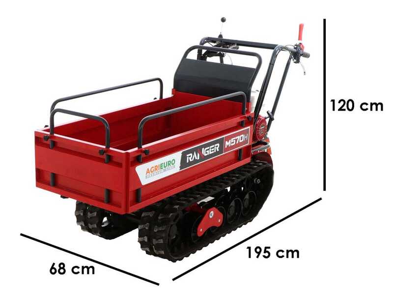 Brouette motoris&eacute;e &agrave; chenilles extensible Ranger M570 H - Moteur Honda GX200