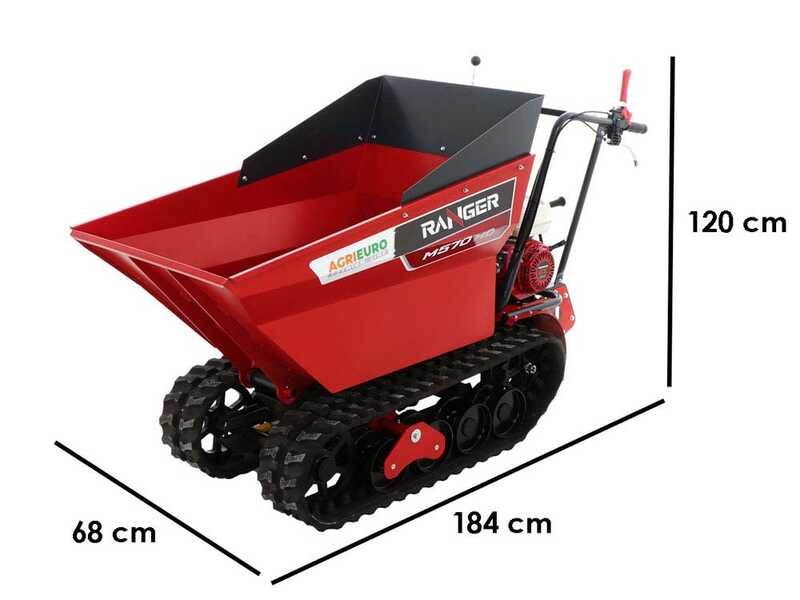 Brouette motoris&eacute;e &agrave; chenilles dumper Ranger M570 HD - Moteur Honda GX200