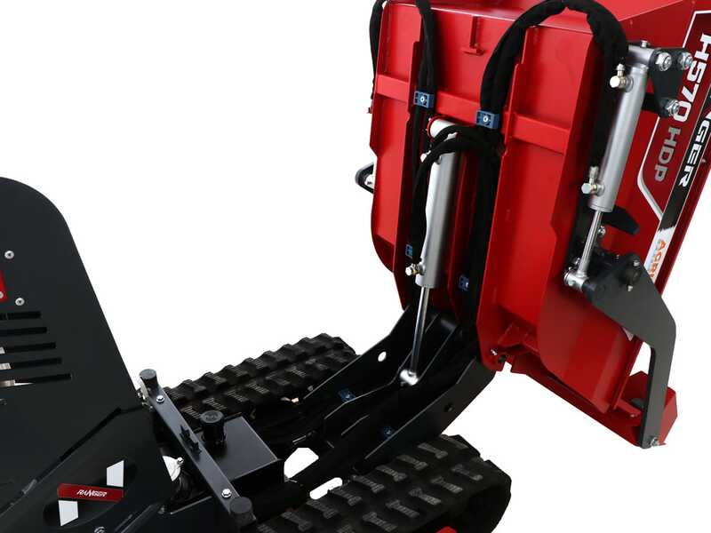 Brouette motoris&eacute;e &agrave; chenilles dumper Ranger H570 HDP-E - Moteur Honda GX200 - D&eacute;marrage &eacute;lectrique