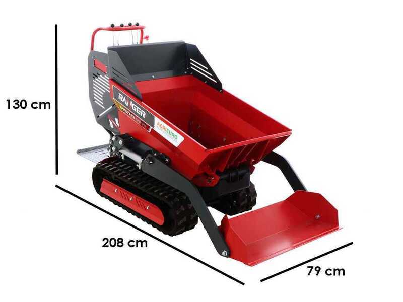 Brouette motoris&eacute;e &agrave; chenilles dumper Ranger H570 HDP-E - Moteur Honda GX200 - D&eacute;marrage &eacute;lectrique