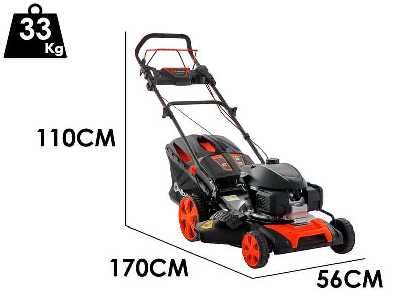 Redback S511VHY - Tondeuse &agrave; gazon thermique tract&eacute;e - 4en1 - Moteur Honda GCVx200