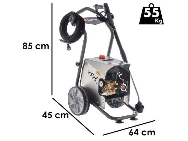 Nettoyeur haute pression &agrave; eau froide Comet K Steel S 7.15 15/210 T - Pression maximale 200 bars