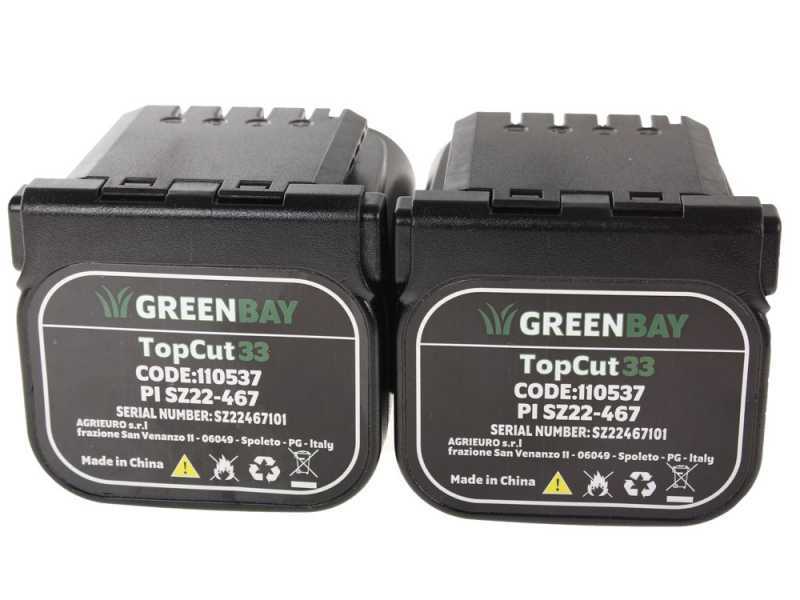 S&eacute;cateur &eacute;lectrique de taille Greenbay TopCut 33 - 2 batteries de 16.8 V -  4Ah
