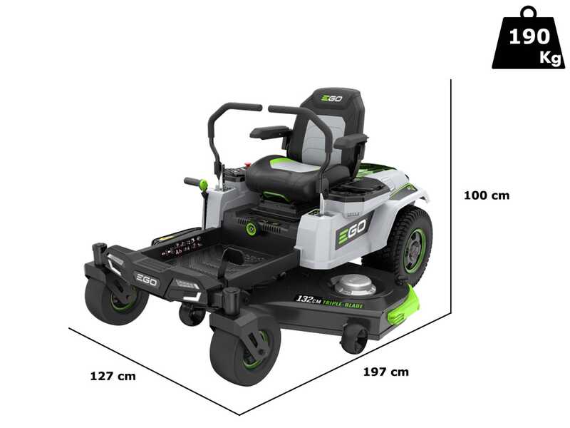 Tondeuse autoport&eacute;e &agrave; batterie EGO Z6 ZERO TURN ZT5201E-L  - 56V - 15Ah - Rayon de braquage z&eacute;ro
