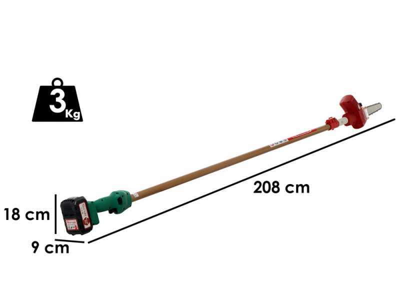 Perche &eacute;lagueuse &agrave; batterie t&eacute;lescopique Sbaraglia ARES-22 - 2 Batteries de 5.2 Ah/21V