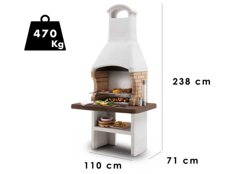 Palazzetti Brest 3 - Barbecue &agrave; bois et charbon en ma&ccedil;onnerie