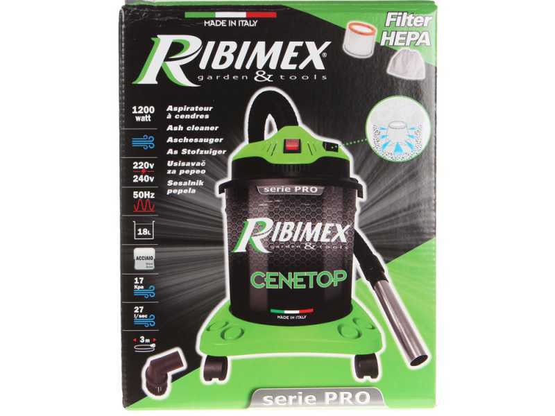 Ribimex Cenetop - Aspirateur &agrave; cendres 18L - 1200W