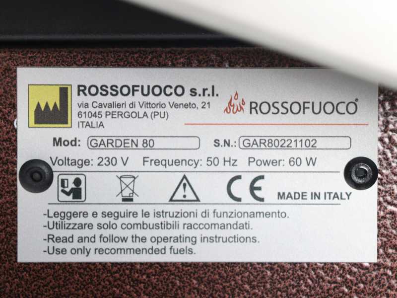 Rossofuoco Garden 80 Plus - Four &agrave; bois d'ext&eacute;rieur