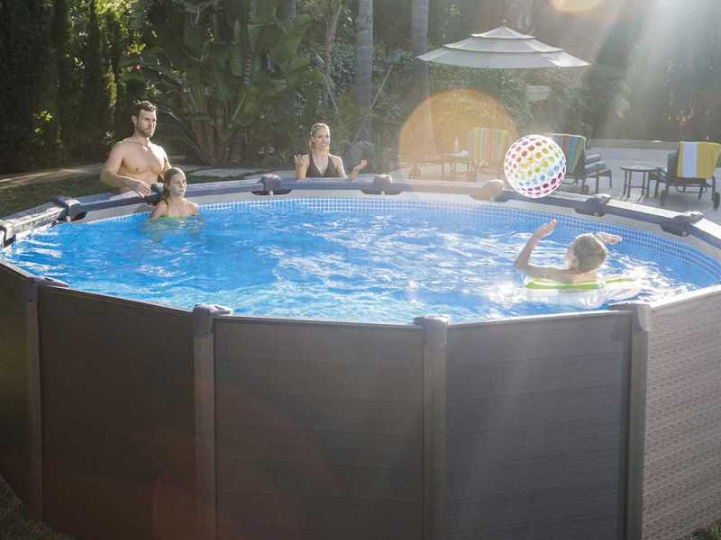 Piscine Ronde Intex Graphite Grey Panel 26384NP