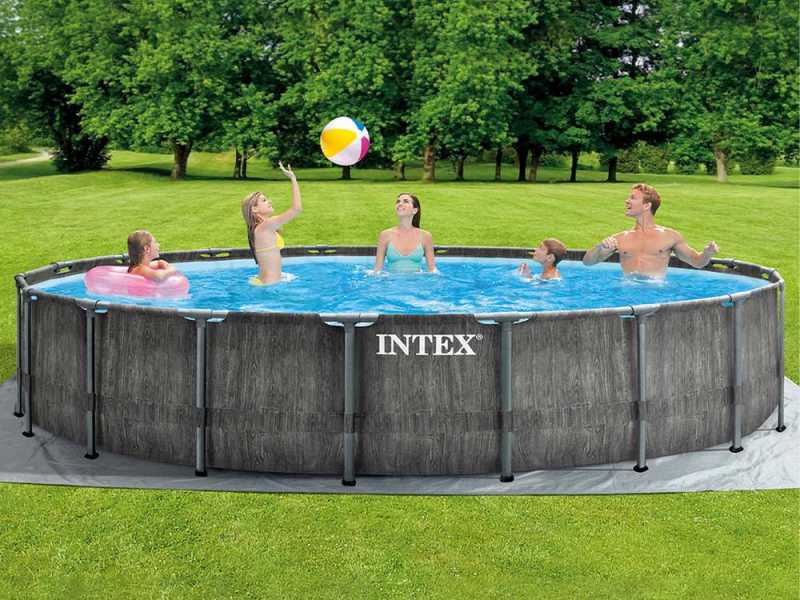 Intex Prisma Frame Greywood 26744NP - &Oslash;549x122 cm - Piscine Ronde