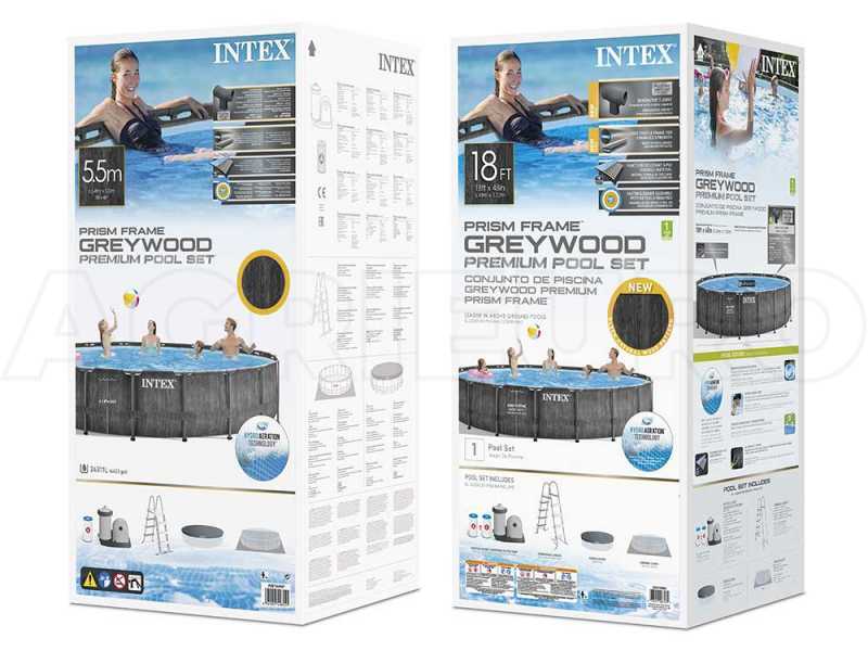 Intex Prisma Frame Greywood 26744NP - &Oslash;549x122 cm - Piscine Ronde