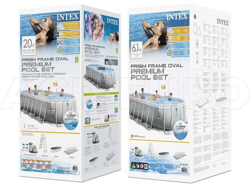 Intex Prisma Frame 26798NP - 610x305x122 cm - Piscine Ovale