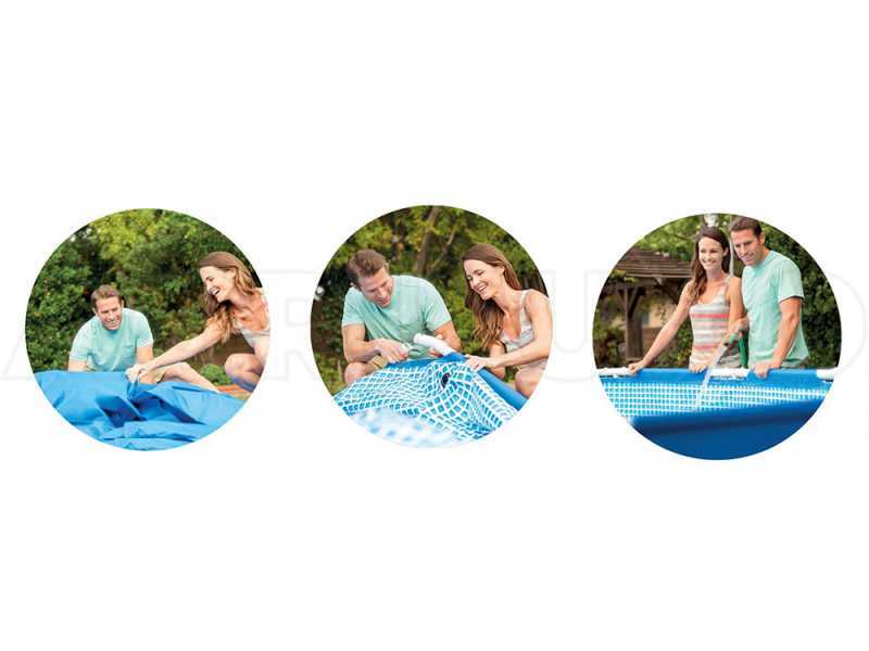 Intex Metal Frame 28202NP - &Oslash;305x76 cm - Piscine ronde + &Eacute;purateur &agrave; cartouche
