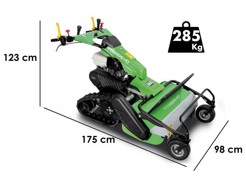 Lampacrescia MGM TTR886HD - Tondeuse d&eacute;broussailleuse &agrave; couteaux - sur chenilles - Honda GX390 Pentes fortes