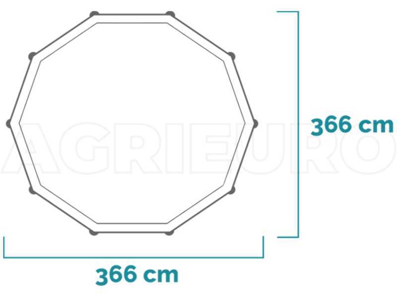 Intex Metal Frame 28212NP - &Oslash;366x76 cm - Piscine ronde + &Eacute;purateur &agrave; cartouche