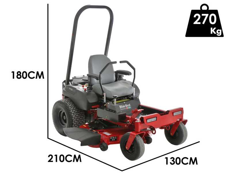 Blue Bird ZTR 50L PRO - Tracteur tondeuse &agrave; z&eacute;ro rayon de braquage - &Eacute;jection lat&eacute;rale et coupe mulching