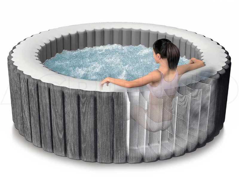 Intex Ronde Greywood Deluxe 28442EX - &Oslash;216x71 cm - Piscine hydromassage spa