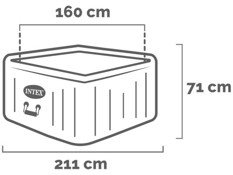 Intex Carr&eacute;e Greystone Deluxe 28450NP - &Oslash;173x71 cm - Piscine hydromassage spa