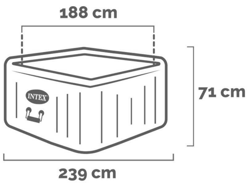 Intex Carr&eacute;e Greystone Deluxe 28452EX - Piscine hydromassage spa