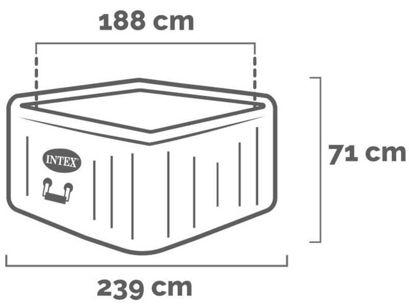 Intex Carr&eacute;e Greystone Deluxe 28452NP - Piscine hydromassage spa