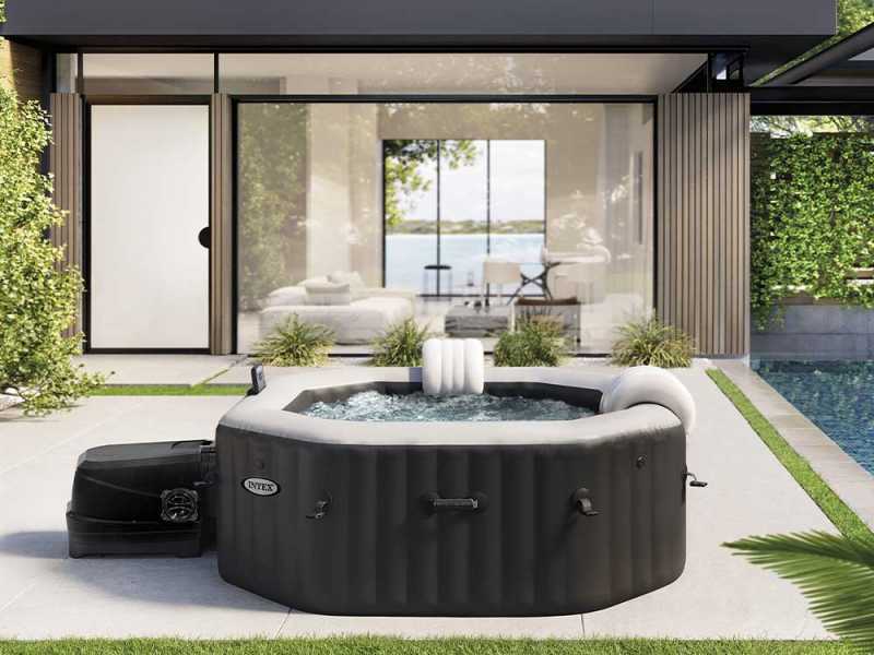 Intex Octogonale Jet &amp; Bubble Deluxe 28458EX - &Oslash;201x71 cm - Spa gonflable &agrave; hydromassage
