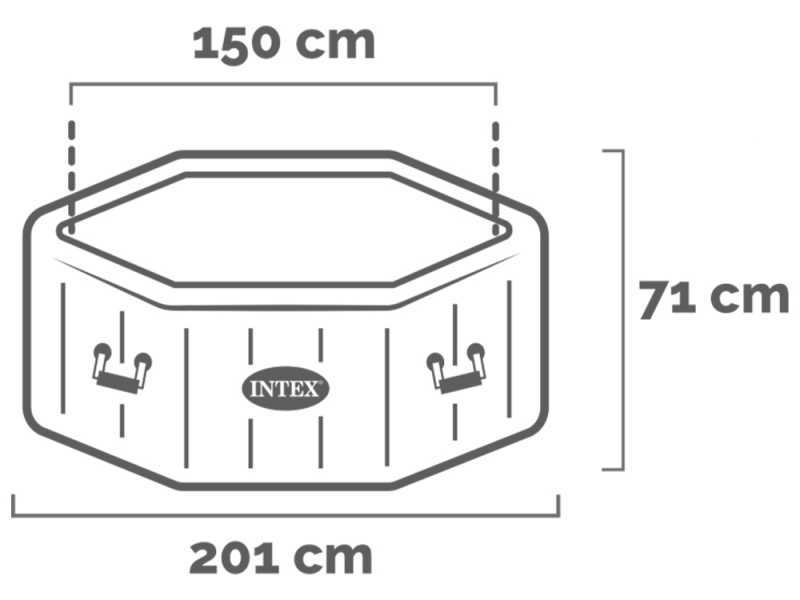 Intex Octogonale Jet &amp; Bubble Deluxe 28458EX - &Oslash;201x71 cm - Spa gonflable &agrave; hydromassage