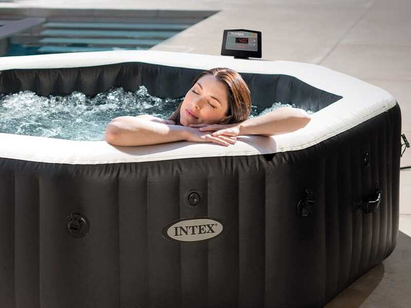 Intex Octogonale Jet &amp; Bubble Deluxe 28462EX - &Oslash;218x71 cm - Piscine hydromassage spa