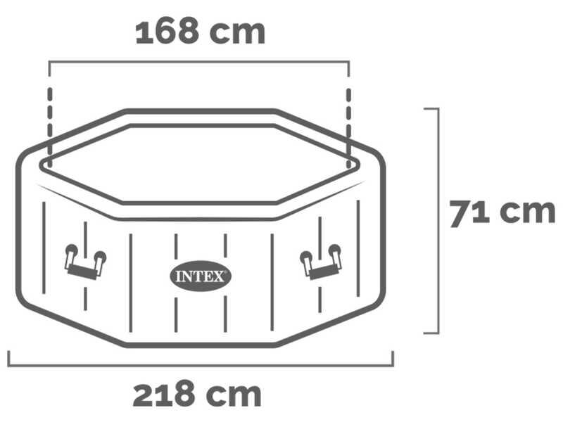 Intex Octogonale Jet &amp; Bubble Deluxe 28462EX - &Oslash;218x71 cm - Piscine hydromassage spa
