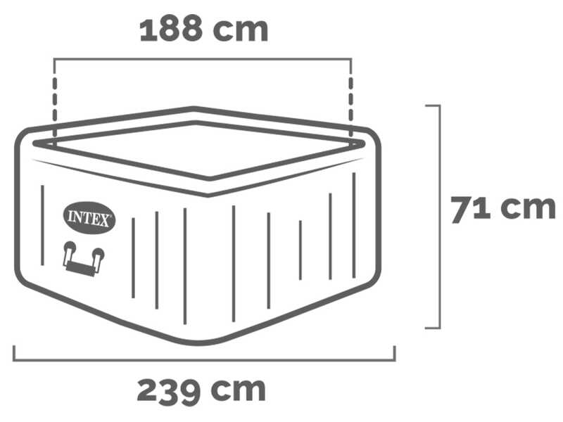 Intex carr&eacute;e Chevron Deluxe 28472EX - &Oslash;193x71 cm - Spa gonflable &agrave; hydromassage