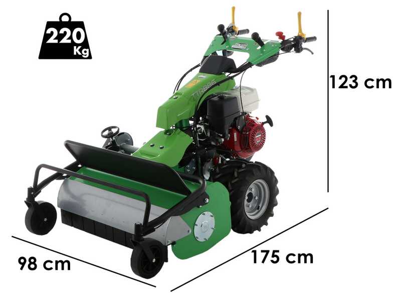 Lampacrescia MGM TTR886 - Tondeuses d&eacute;broussailleuses &agrave; couteaux - Roues jumel&eacute;es - Honda GX390 Pentes fortes
