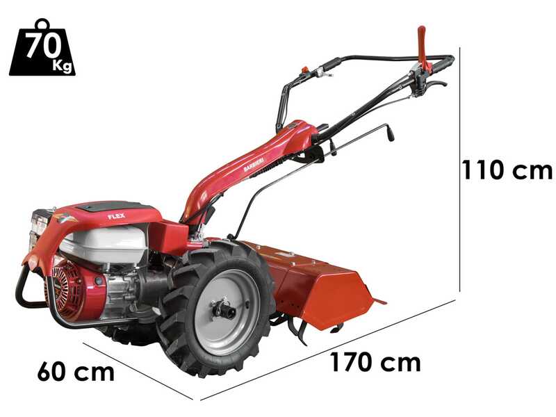 Barbieri Flex 2+2 - Motoculteur &agrave; essence - Honda GX200 - 5,8 CV