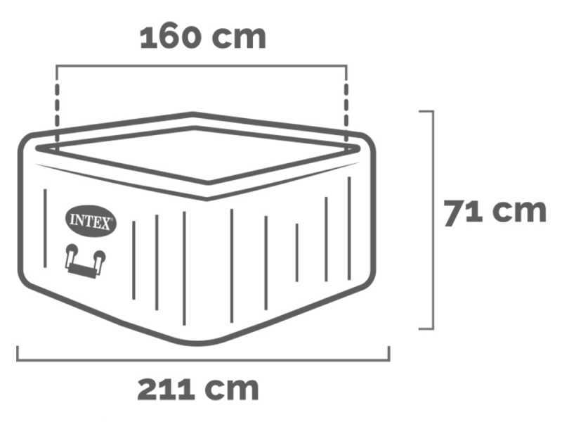 Intex Carr&eacute;e Chevron Deluxe 28446EX - &Oslash;173x71 cm - Piscine hydromassage spa
