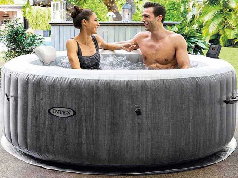 Intex Ronde Greywood Deluxe 28440EX - &Oslash;196x71 cm - Piscine hydromassage spa