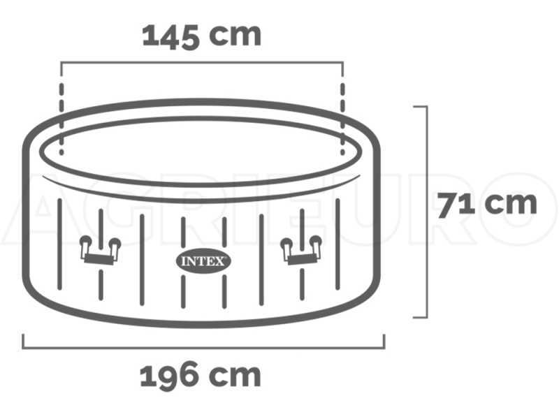 Intex Ronde Greywood Deluxe 28440EX - &Oslash;196x71 cm - Piscine hydromassage spa