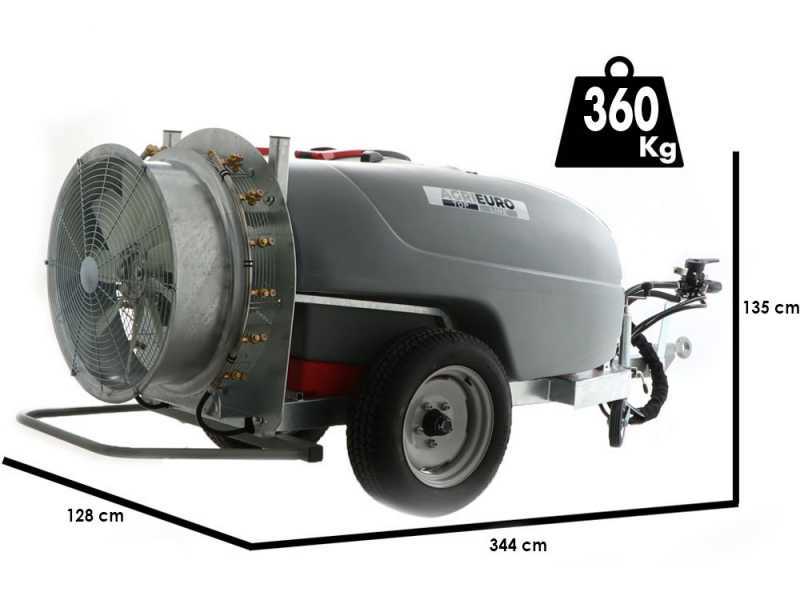 Gray T Car 800/70 -  Atomiseur tra&icirc;n&eacute; avec raccord pour tracteur pour pulv&eacute;risation - Capacit&eacute; 800L - Pompe AR1064