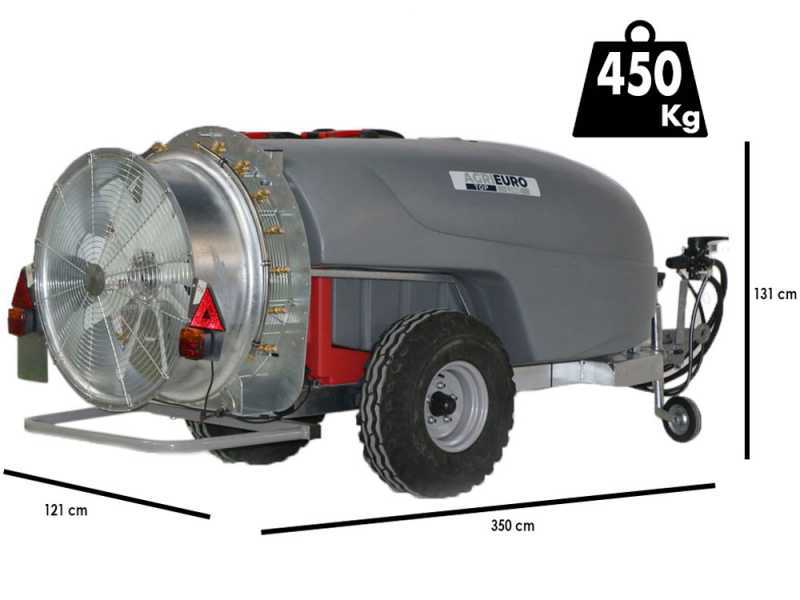 Gray T Car 1000/80 - Capacit&eacute;1000L - Atomiseur tra&icirc;n&eacute; avec raccord pour tracteur pour pulv&eacute;risation - Pompe AR1064