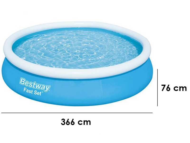 Bestway Fast Set 57274 - &Oslash;366x76 cm - Piscine gonflable + Pompe de filtration 16 W