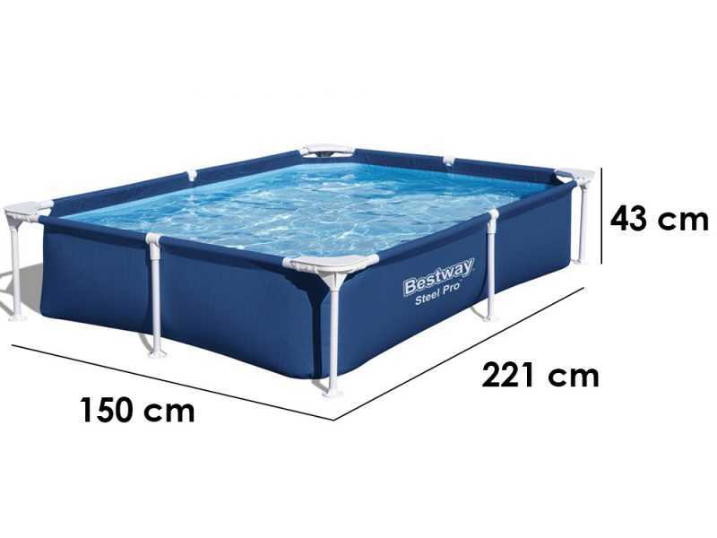 Bestway Steel Pro 56401 - 221x150x43 cm - Piscine hors-sol