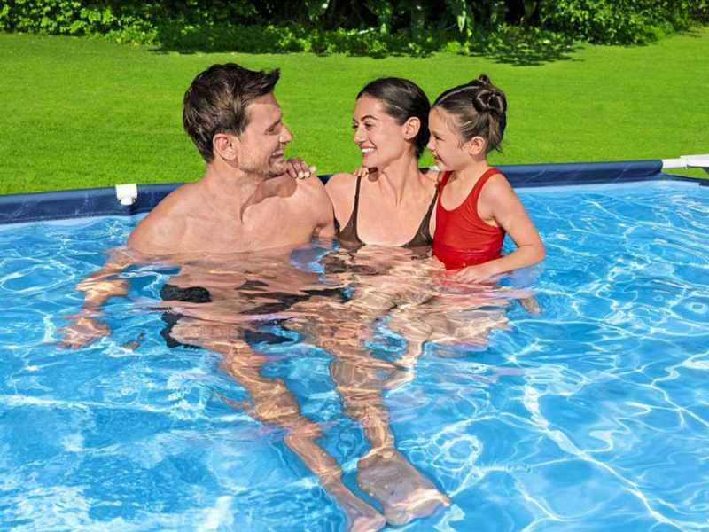 Bestway Steel Pro 56411 - 300x201x66 cm - Piscine hors-sol + Pompe de filtration 16 W