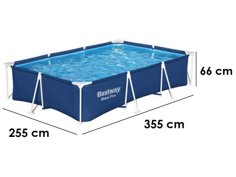 Bestway Steel Pro 56411 - 300x201x66 cm - Piscine hors-sol + Pompe de filtration 16 W
