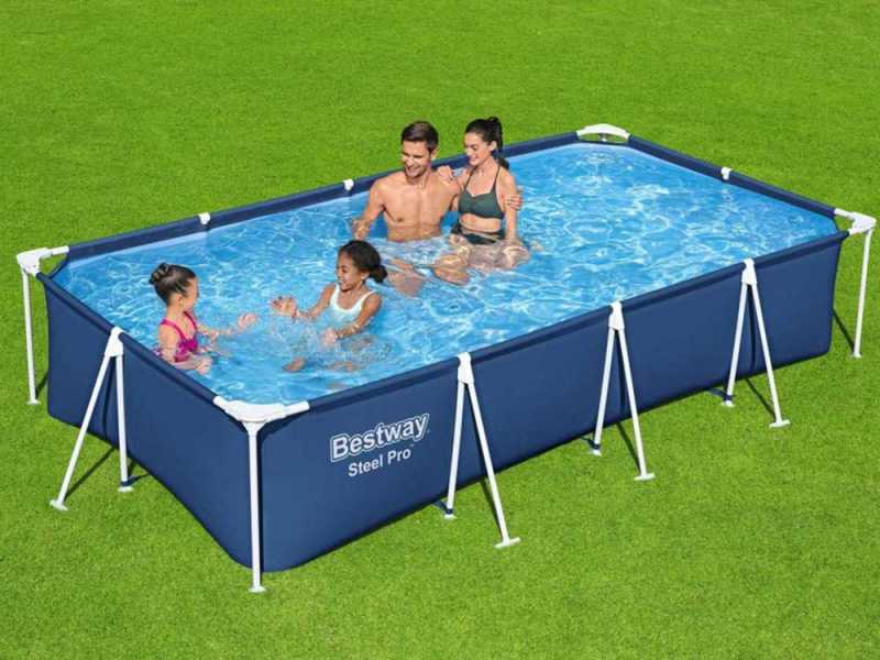 Bestway Steel Pro 56424 - 400x211x81 cm - Piscine hors-sol + Pompe de filtration 16 W
