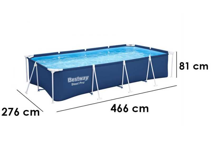 Bestway Steel Pro 56424 - 400x211x81 cm - Piscine hors-sol + Pompe de filtration 16 W