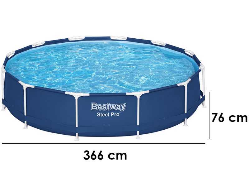 Bestway Steel Pro 56681 - &Oslash;366x76 cm - Piscine ronde + pompe de filtration 16 W