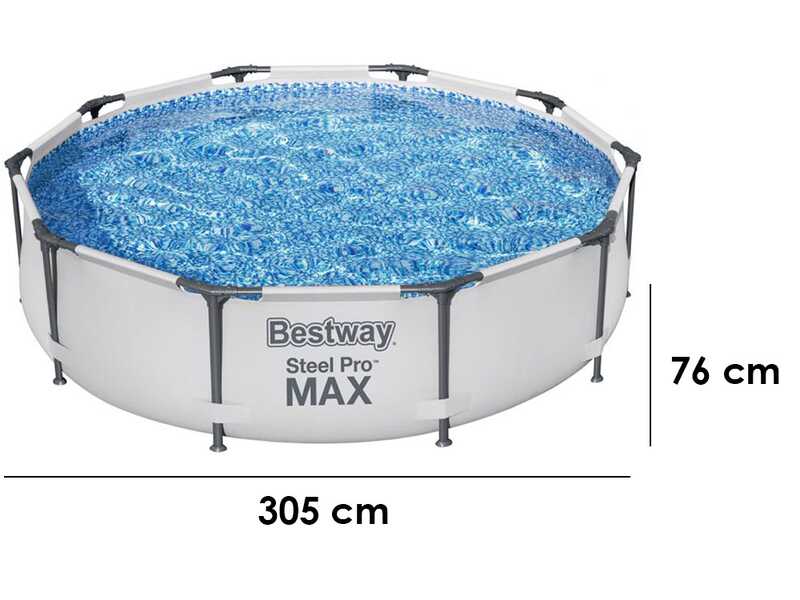 Bestway Steel Pro Max 56408 - &Oslash;305x76 cm - Piscine ronde + pompe de filtration 16 W