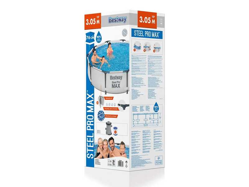 Bestway Steel Pro Max 56408 - &Oslash;305x76 cm - Piscine ronde + pompe de filtration 16 W