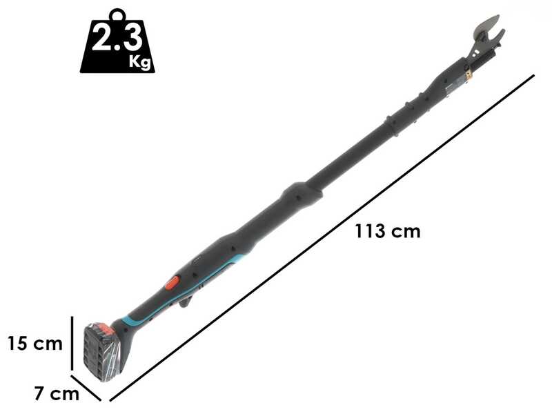 Gardena EasyCut 110/18V P4A - S&eacute;cateur &eacute;lectrique d'&eacute;lagage sur perche - 18V 2Ah - Diam&egrave;tre de coupe 28 mm