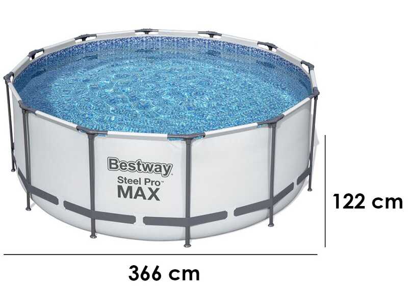 Bestway Steel Pro Max 56420 - &Oslash;366x122 cm - Piscine ronde