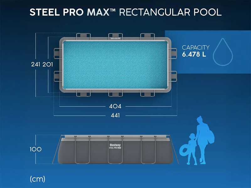 Bestway Power Steel 56441 - 404 x 201 x 100 cm - Piscine hors-sol